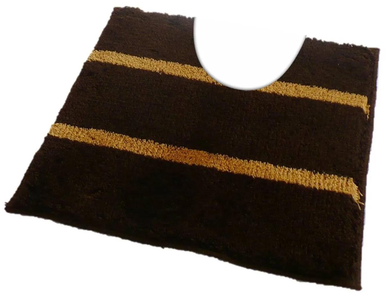 ROUTNER Kúpeľňová predložka IRSINA Hnedá 10510 - Hnedá / 60 x 60 cm WC s výkrojom 10510