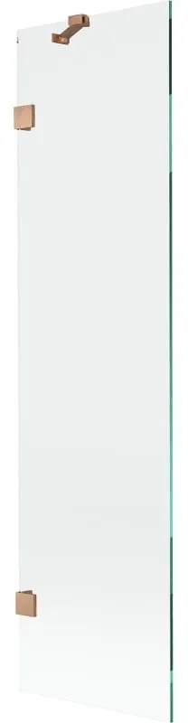 Mexen, Mexen Lunar 1-krídlová vaňová zástena 50 x 150 cm, transparentná, brúsená meď - 897-050-000-65-00