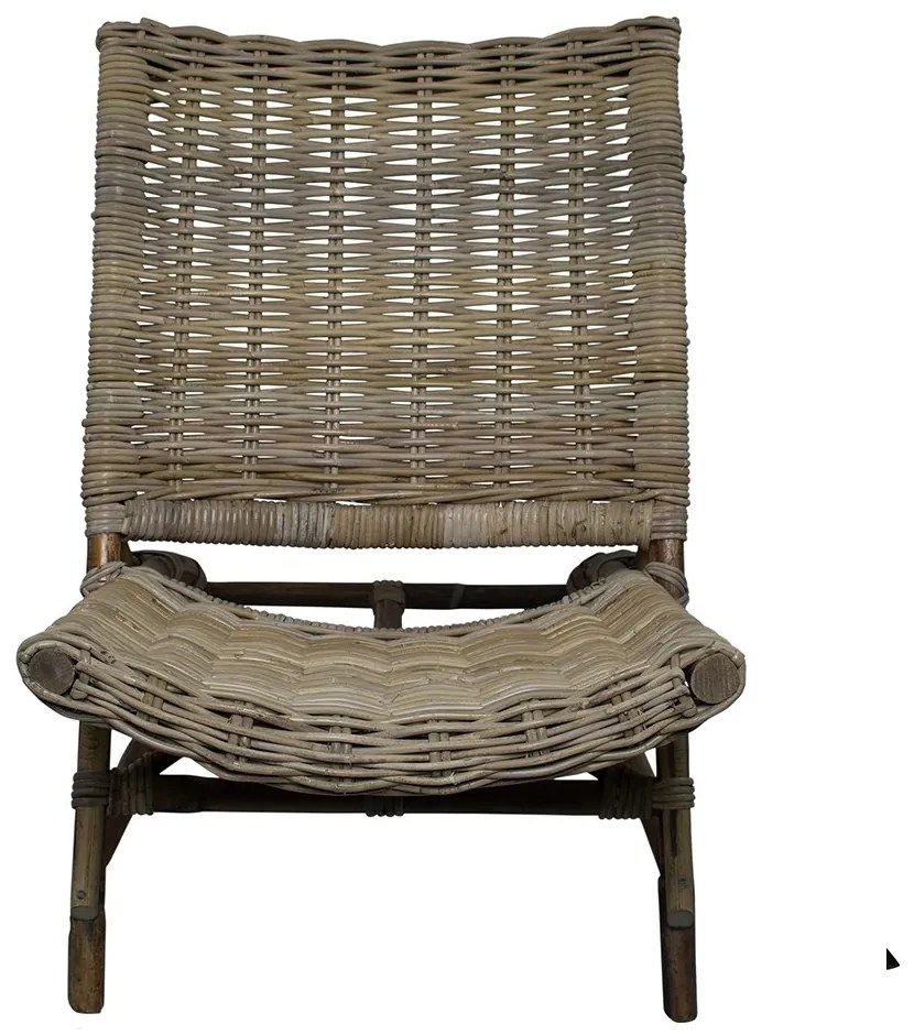 Šedé ratanové kreslo Mirri - 57 * 85 * 78cm