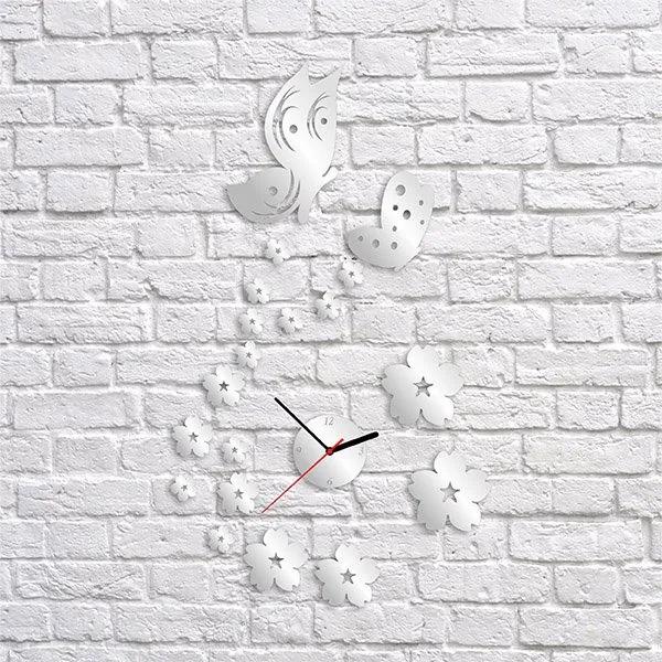 Nalepovacie nástenné hodiny, Motýle, 38x65cm