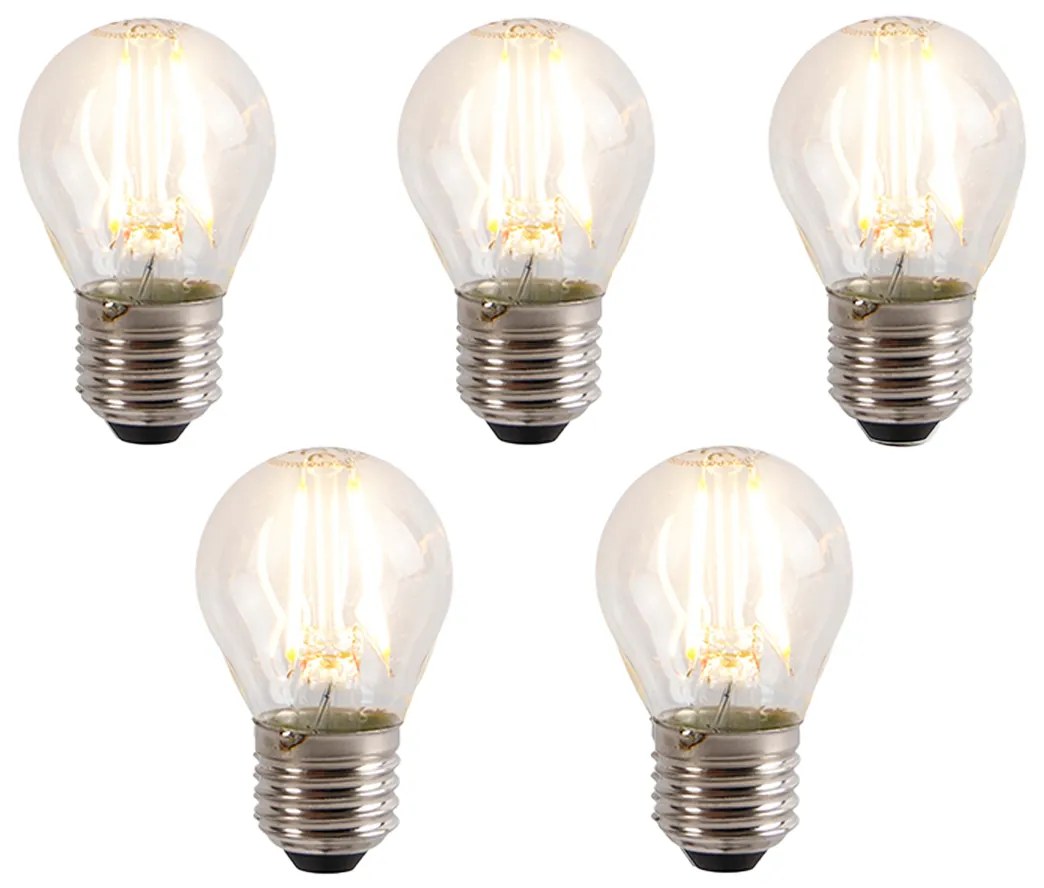 Sada 5 stmievateľných LED žiaroviek E27 P45 4W 330lm 2100K