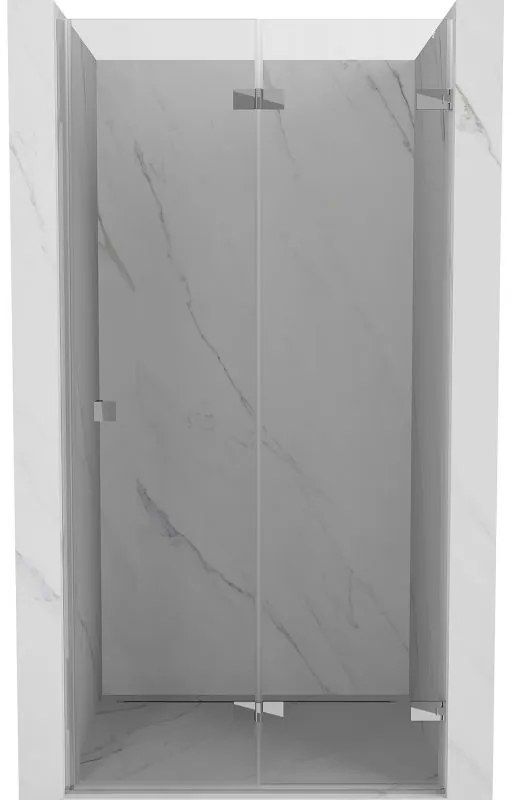 Mexen, Mexen Lunar-F pravé sklápacie sprchové dvere 70 cm, transparentné, chróm - 836-070-000-01-00-P
