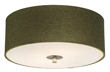 Rustikálne stropné svietidlo zelené 30 cm - Drum Jute
