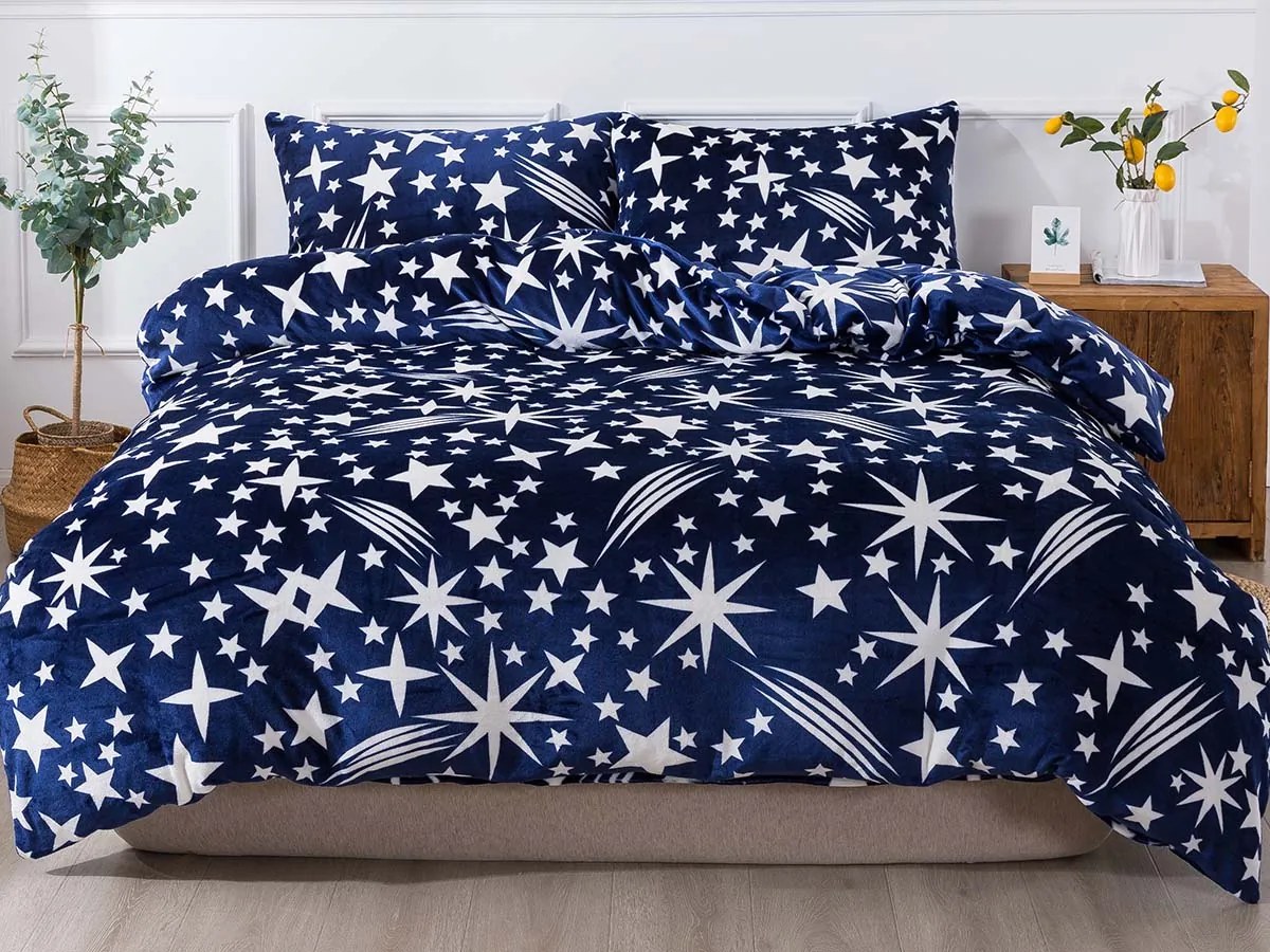 Francúzske mikroplyšové obliečky SAMIRA Exclusive - modré