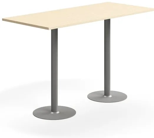 Barový stôl VERTICUS, 1800x800x1100 mm, breza/strieborná