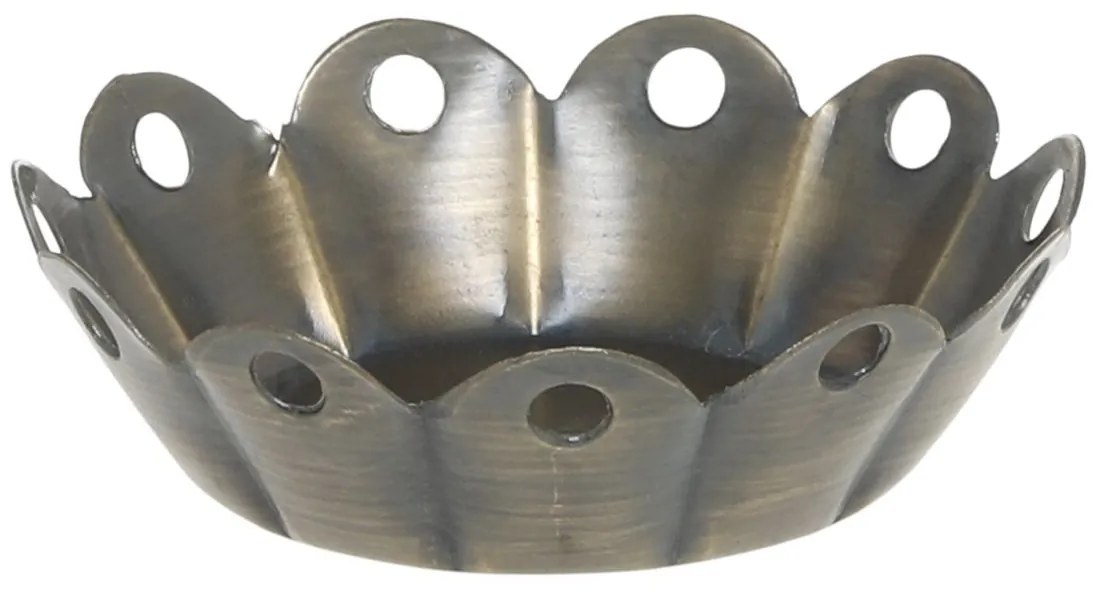 Mosadzný antik kovový svietnik na čajovú sviečku Clarria - 9*3 cm