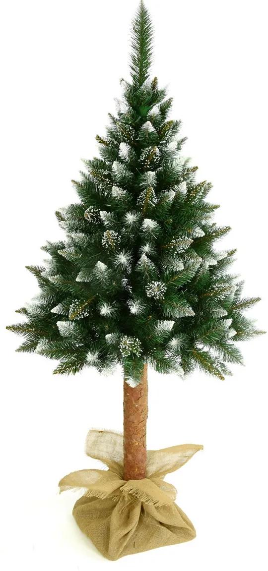 Vianočný stromček na pni Christee 7 220 cm - zelená / biela