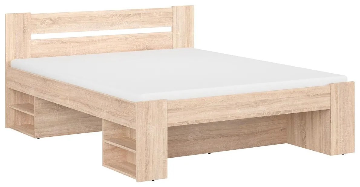 Manželská posteľ 160 cm BRW Nepo Plus 14 (dub sonoma) (bez roštu) . Akcia -32%. Vlastná spoľahlivá doprava až k Vám domov. 1098330