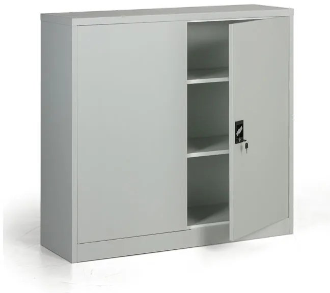 Kovová spisová skriňa, demontovaná, 2 police, 1200 x 1150 x 400 mm, sivá