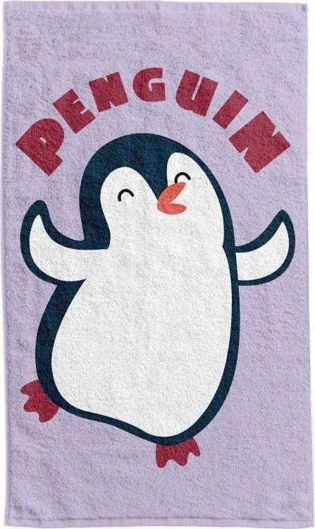 Detský bavlnený uterák ANIMALS 30x50 cm - Tučniak