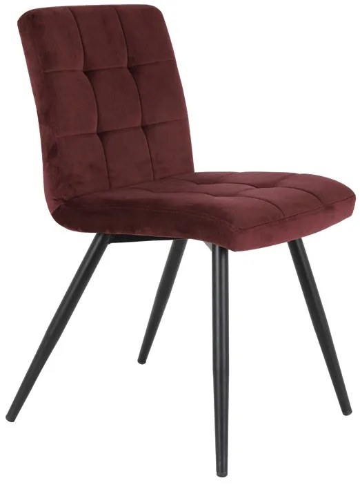 Zamatová burgundy jedálenská stolička OLIVE - 44*82*50 cm