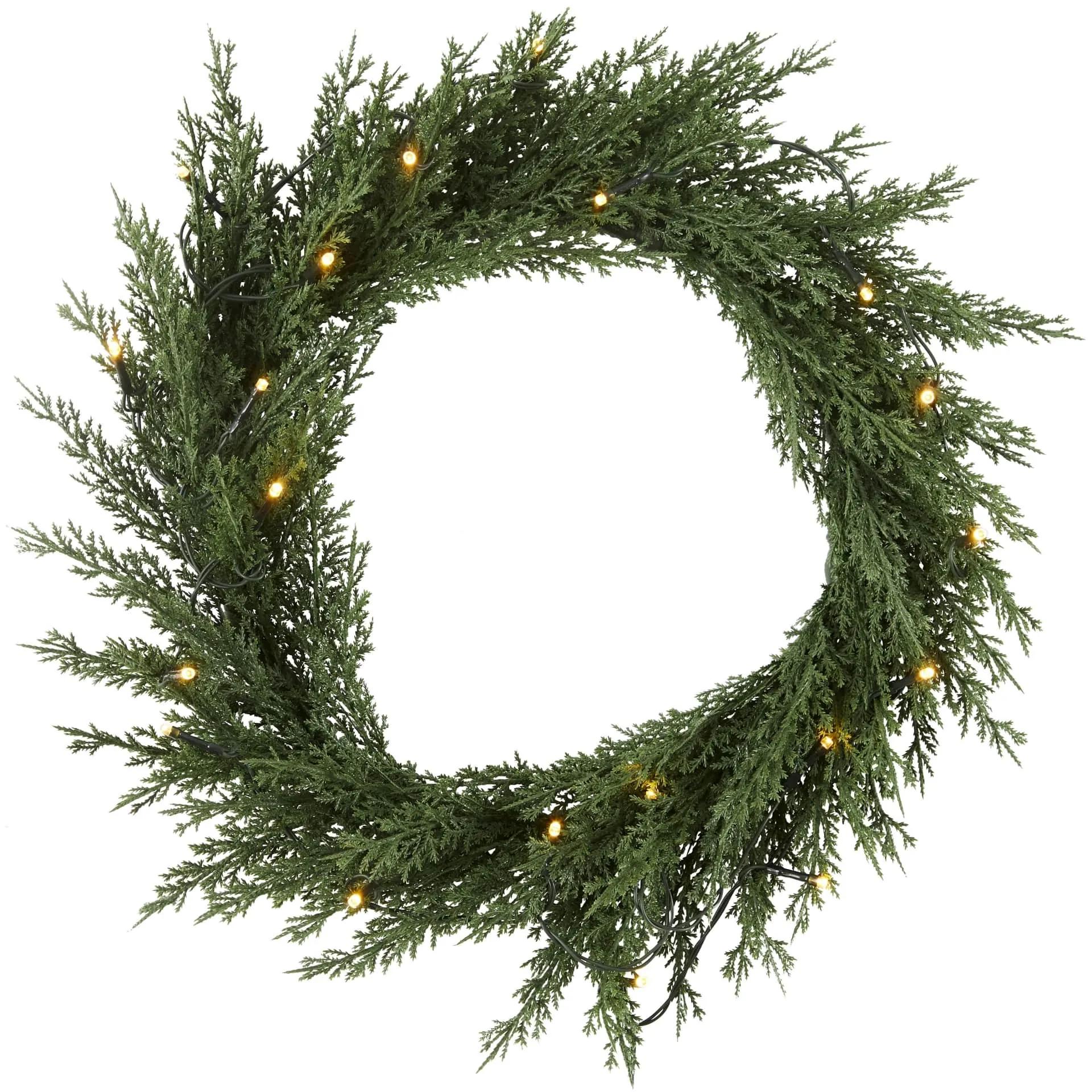 STAR TRADING Svietiaci vianočný veniec Thuja 40 cm