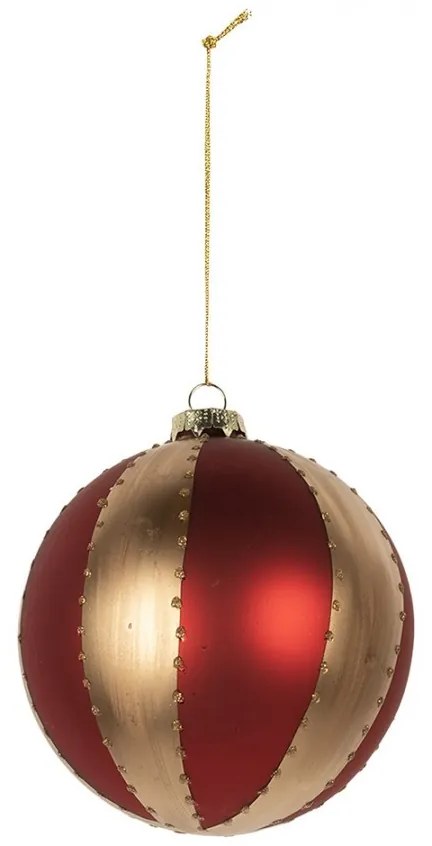 Červenozlatá sklenená vianočná ozdoba - 12*12 cm Červenozlatá sklenená vianočná ozdoba - 12*12 cm