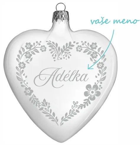 Pieskovaná banka veľké srdce Floral 10,5 cm