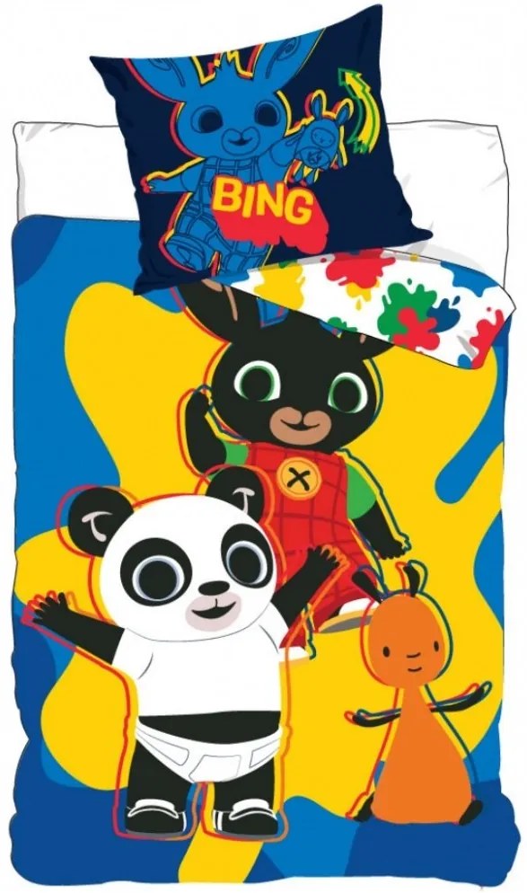 Obliečky do detskej postieľky Zajačik Bing - modré pre chlapcov - 100% bavlna - 90 x 140 cm + 40 x 55 cm