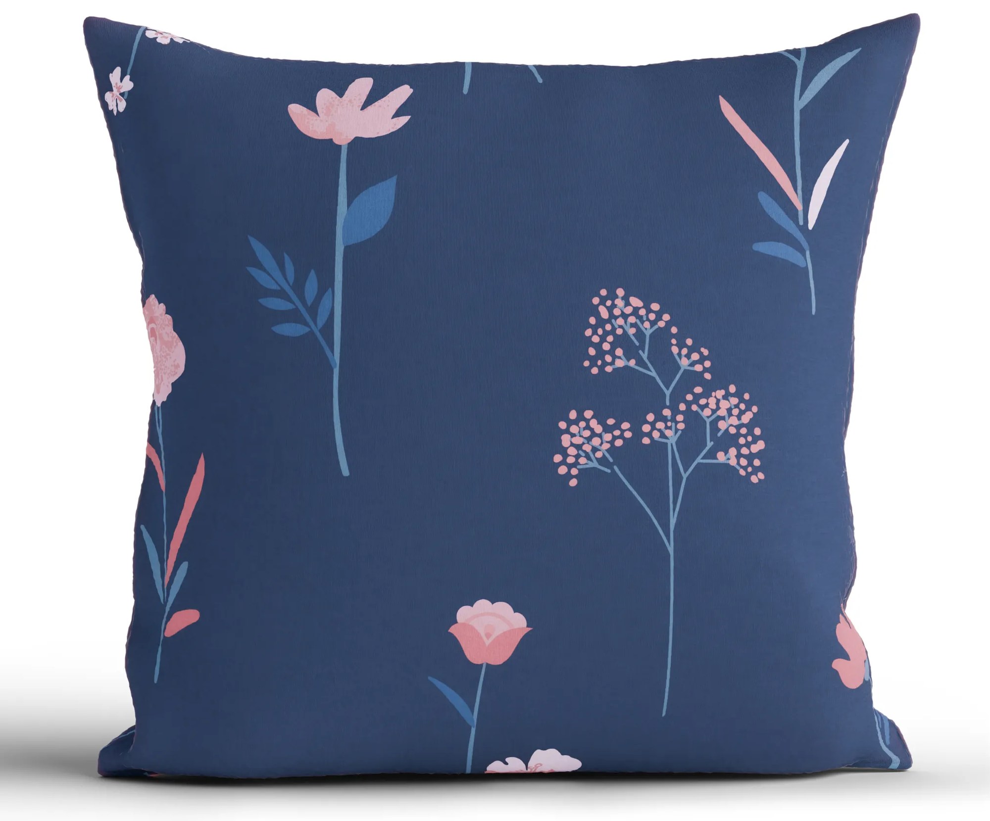 Bavlnená obliečka na vankúš Renforcé 40 × 40 cm - Vlčie maky tmavo modré