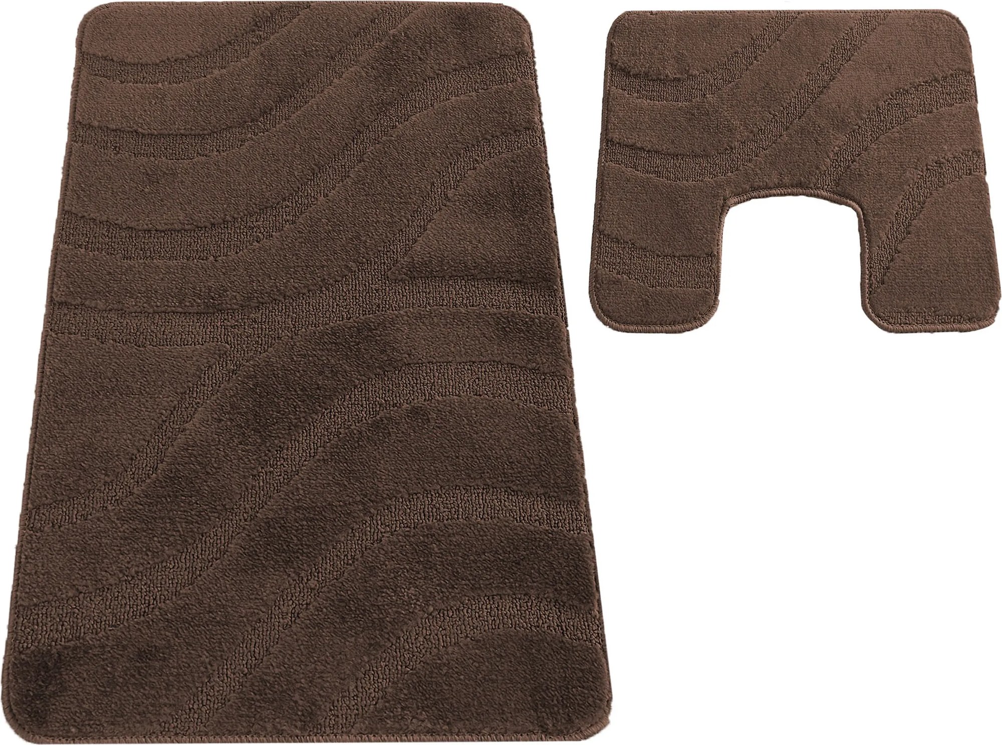 DY Kúpeľňová sada koberčekov s výrezom Symphony - tmavohnedá