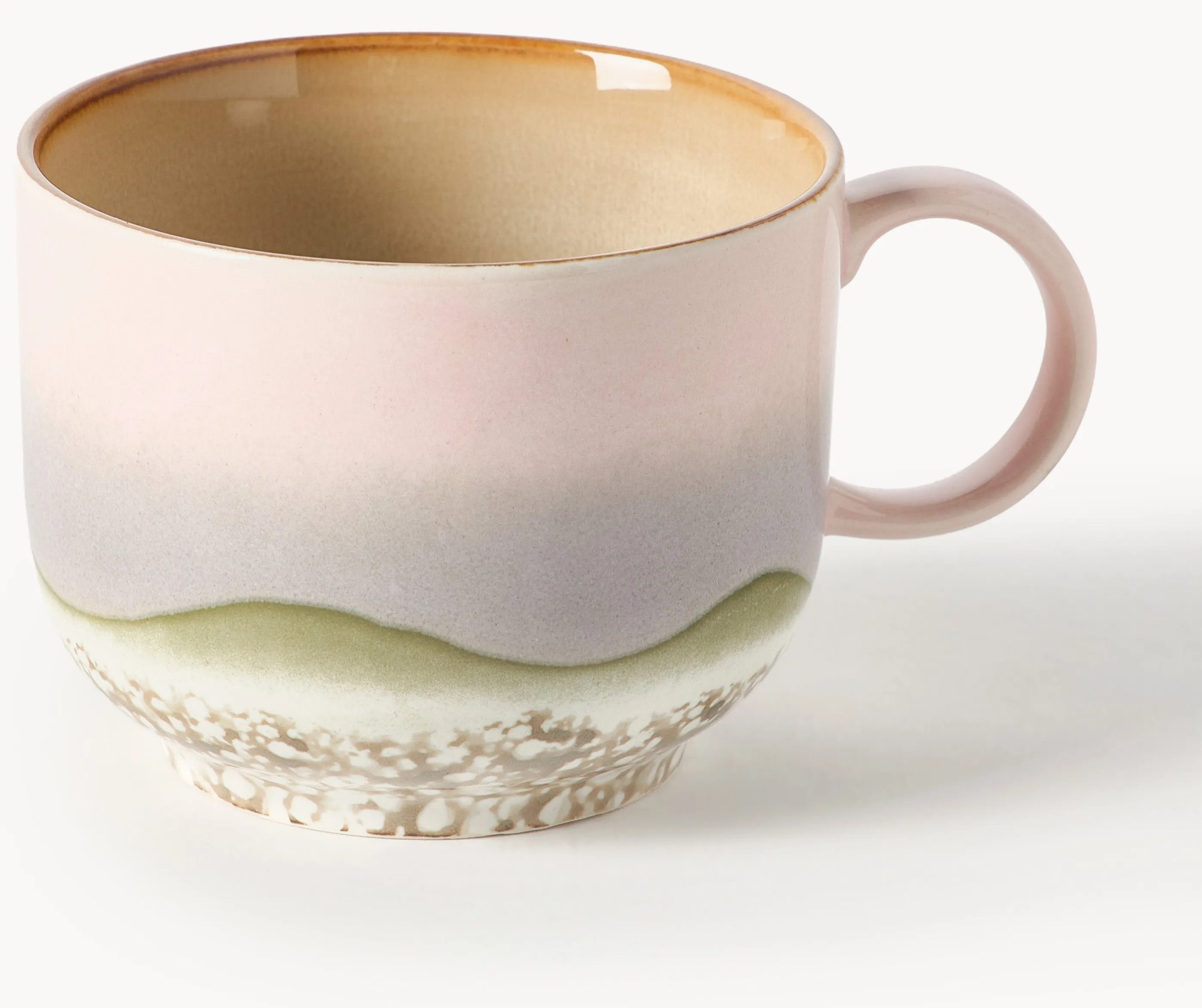 Ručne vyrobený hrnček's reaktívnou glazúrou 70's