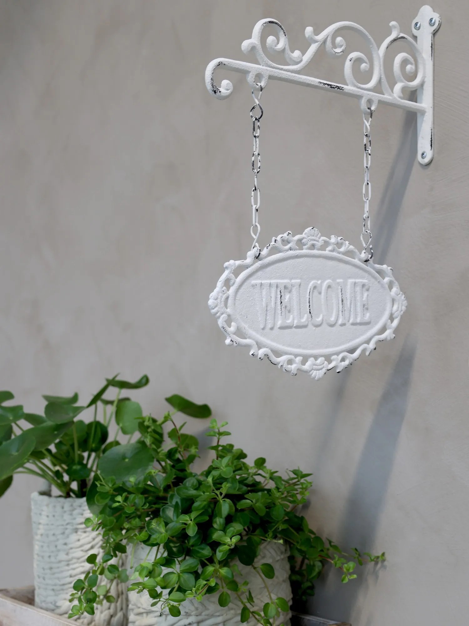 Krémová nástenná závesná ceduľa Welcome – 30*4*38cm Krémová nástenná závesná ceduľa Welcome – 30*4*38cm