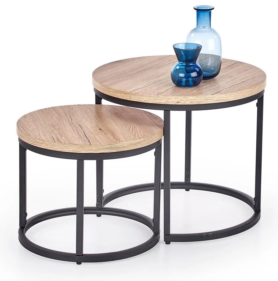 Konferenčný stolík Oreo, dub san remo / čierna