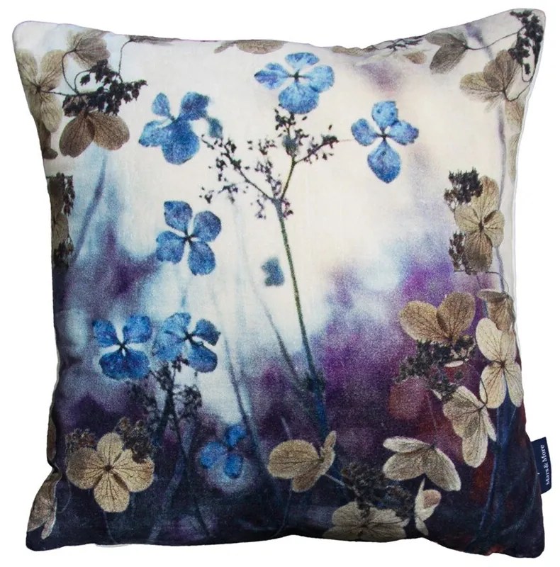 Zamatový vankúš s hortenziami - 45 * 45 * 10cm Zamatový vankúš s hortenziami - 45 * 45 * 10cm