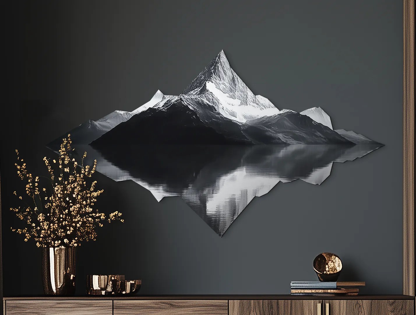 drevko | Minimalistický obraz Zrkadlo hory 41 x 745 cm