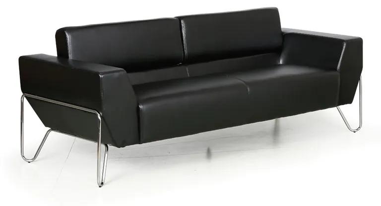 Kožená sedacia súprava SPIDER, trojmiestna, čierna