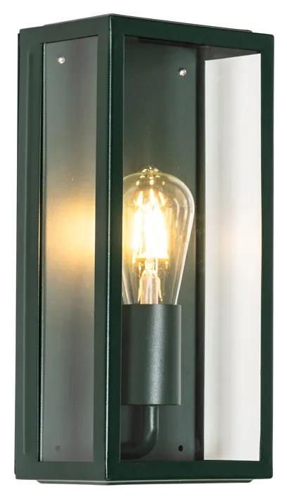 Priemyselná vonkajšia nástenná lampa tmavozelená so sklom IP44 - Rotterdam