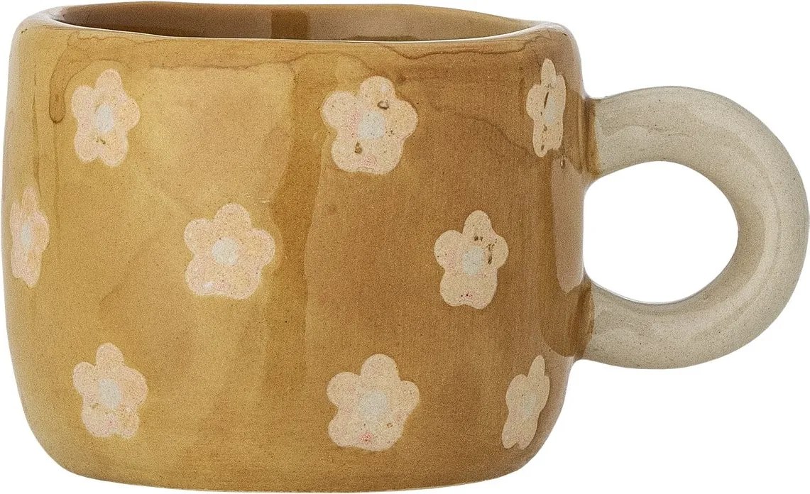 Bloomingville Hrnček na espresso Nini Flowers Brown 110 ml