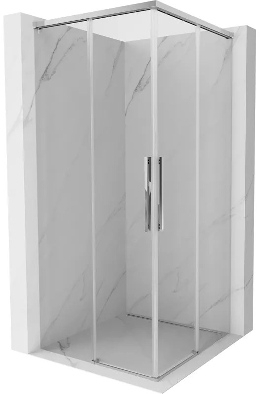 Mexen Rox, Duo posuvný sprchový kút 80 x 80 cm, číre sklo, chrómový profil, 8C2D-080-080-01-00
