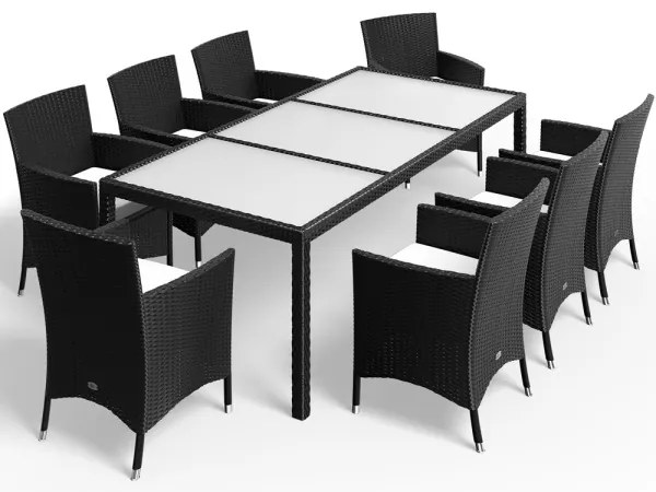 Sklo mliečne na ratanovú zostavu JANINA 17-dielna sedaciu súpravu