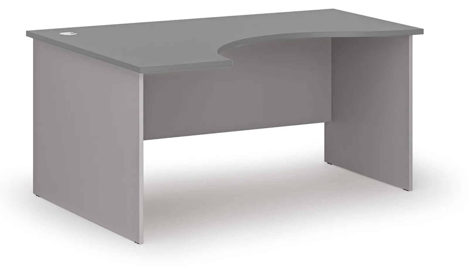 Ergonomický kancelársky pracovný stôl PRIMO GRAY, 1600 x 1200 mm, ľavý, sivá/grafit