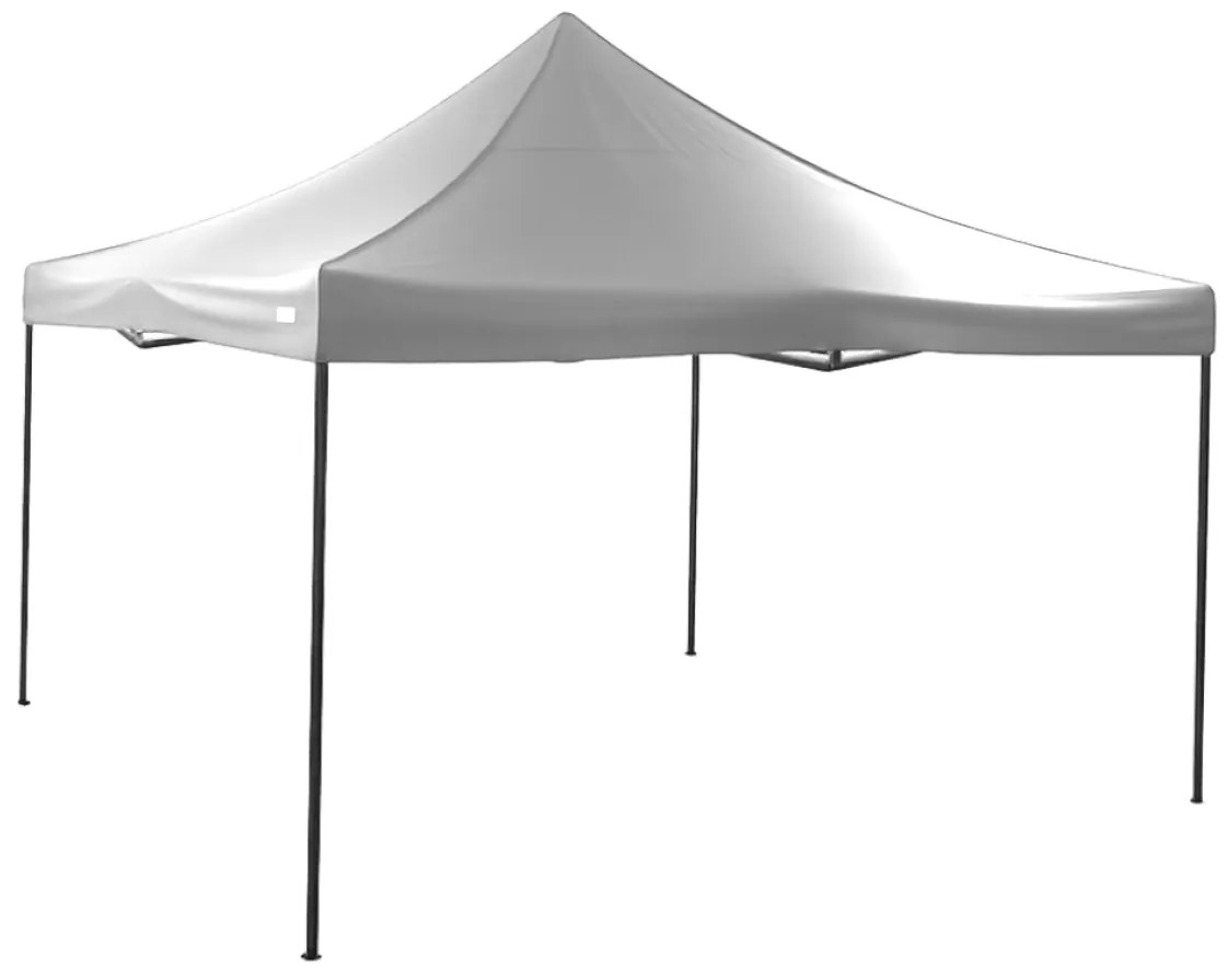 Rýchlorozkladací nožnicový stan 4x4m – oceľový, Biela, Bez bočných plachiet