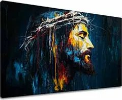 Pokojný Ježiš | Domaľovaný akrylom a zlatými plátkami