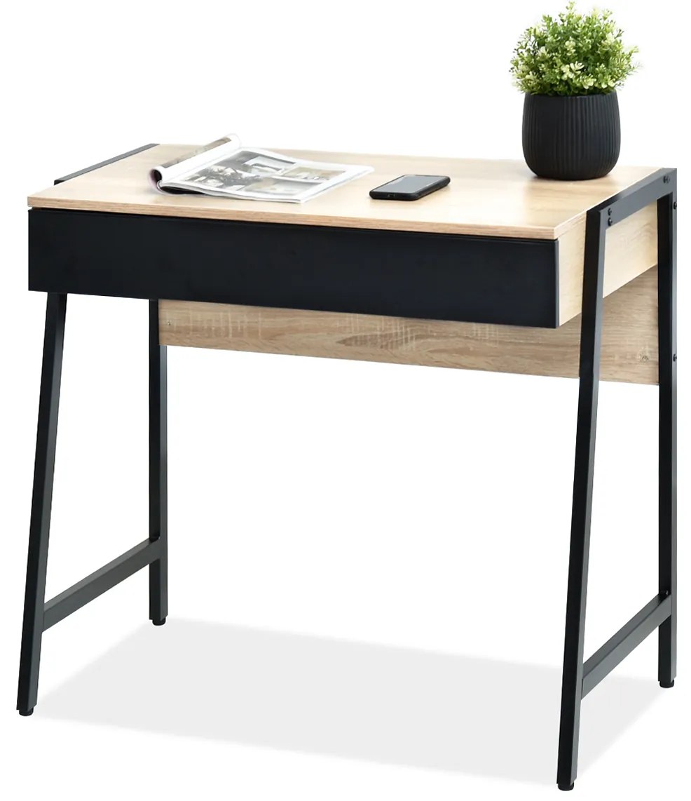 PC stolík Norway (dub + čierna). Akcia -29%. Vlastná spoľahlivá doprava až k Vám domov. 1109804