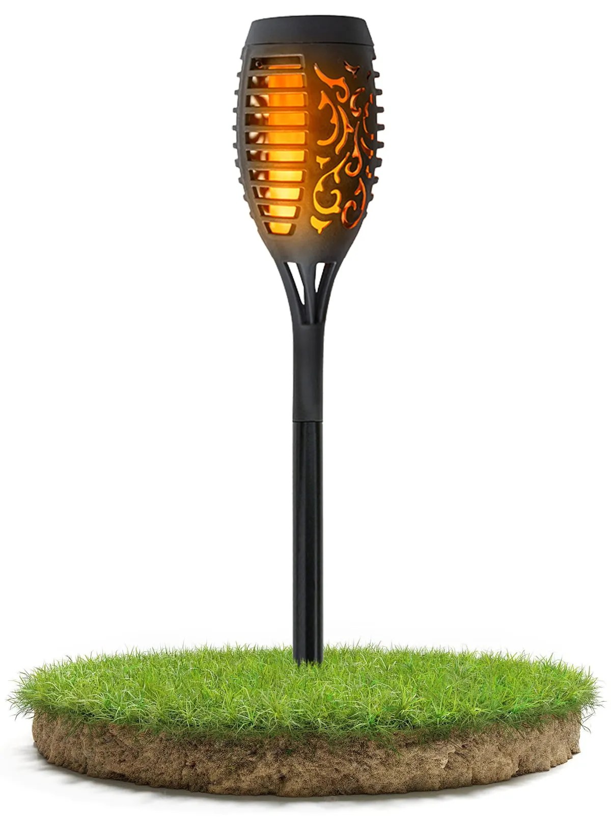 BERGE LED solárna lampa s dekoratívnym plameňom