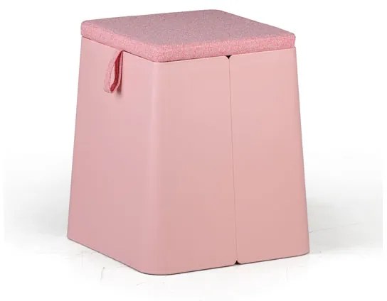 Plastový taburet s vankúšikom BILLY, ružový