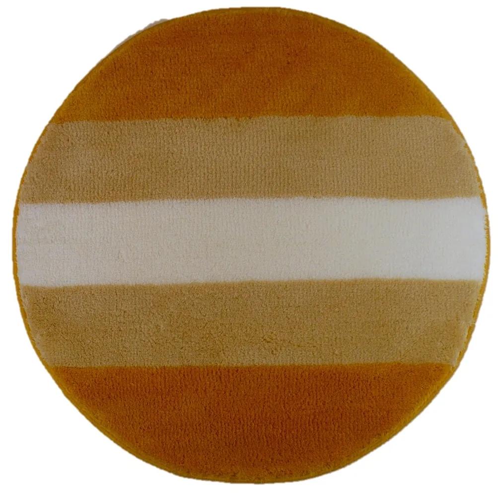 ROUTNER Kúpeľňová predložka BARLETTA Žltá 10705 - Žltá / Kruh Ø 90 cm 10705