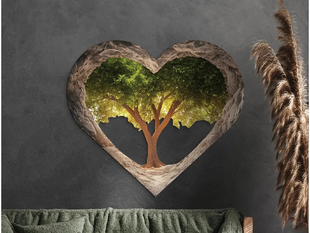 drevko | Srdcový Strom života Pulz 55 x 62 cm