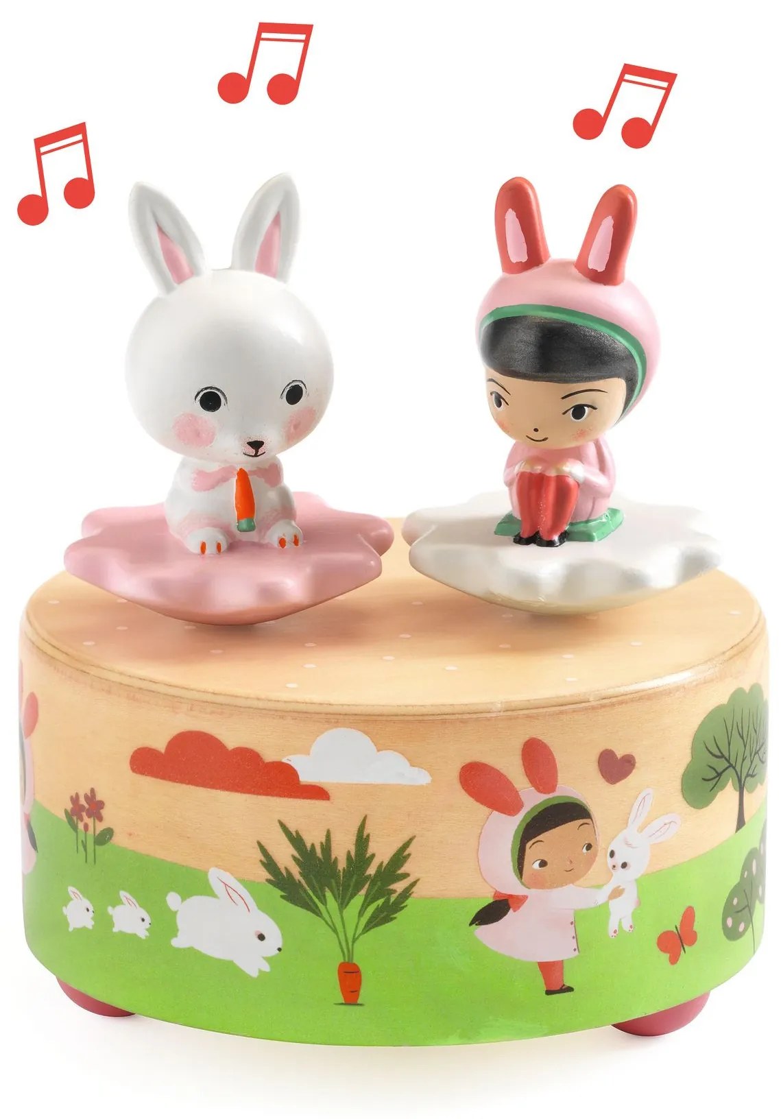 Hracia skrinka s králikom a dievčatkom
