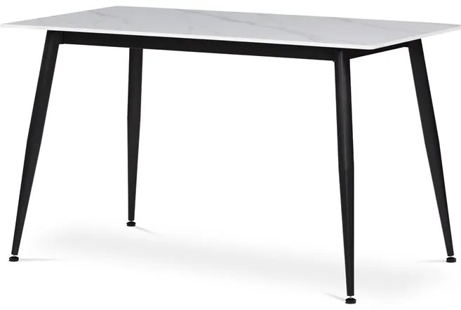 Autronic BONTEC Jedálenský stôl 130x70cm, spekaná keramika, mramor, HT-403M GREY Farba: Biela