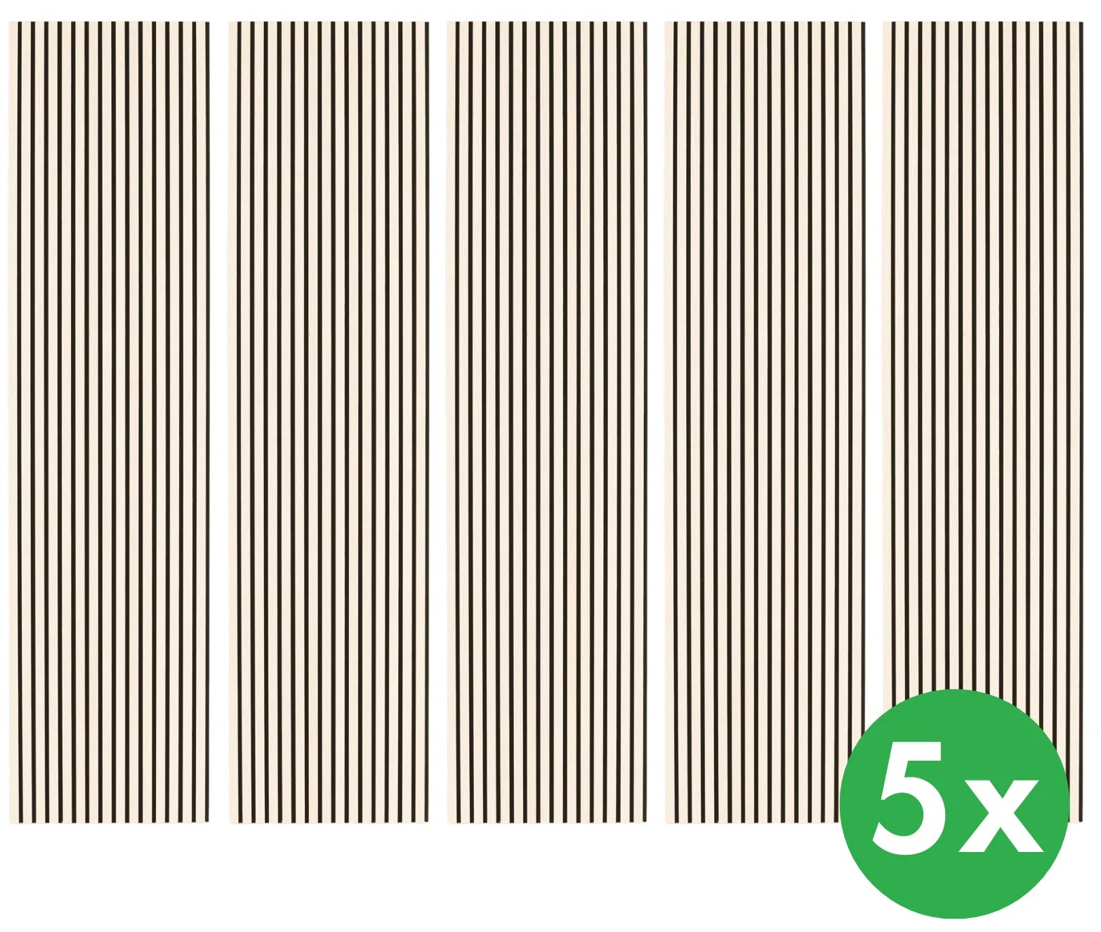 Drevený akustický panel, 2400 x 600 mm, čierny podklad, balenie 5 ks, breza