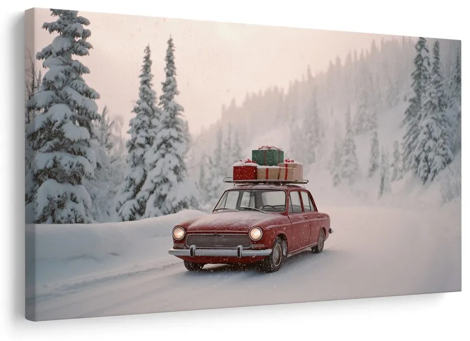 Obraz vianočné auto splnených prianí