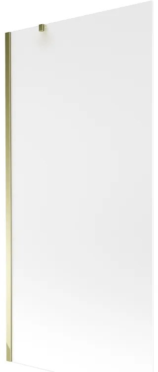 Mexen Next, vaňová zástena 1-krídlová 90 x 150 cm, fixné krídlo, 6 mm námraza sklo, zlatý profil, 895-090-000-00-30-50