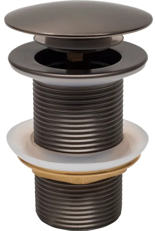 Mexen uzatvárateľná umývadlová výpusť guľatý, ClickClack, velká zátka, bez prepadu, grafitová, 79910-66