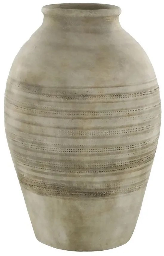 Béžová antik dekoračná terakotová váza Lourdes - Ø 25*37 cm