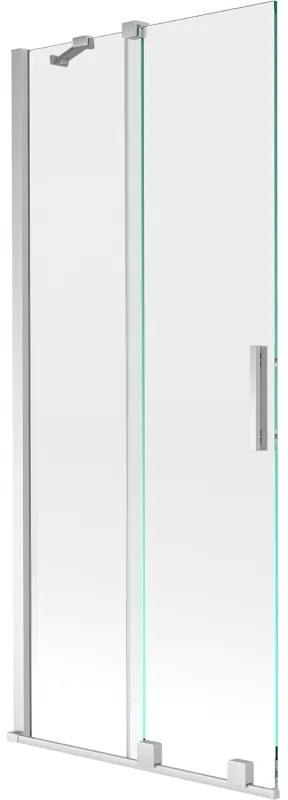 Mexen Velar, 2-krídlová posuvná vaňová zástena 80 x 150 cm, 8mm číre sklo, chrómový profil, 896-080-000-01-01