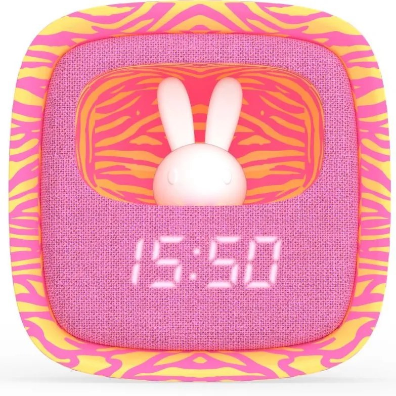 Budík a nočné svetlo – MOB Billy Clock and light – Pink Zebra