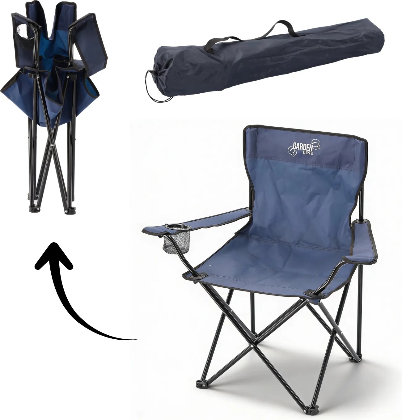Garden Line SKLADACIA TURISTICKÁ/RYBÁRSKA STOLIČKA, MODRÁ, 50x50x80 cm *7150