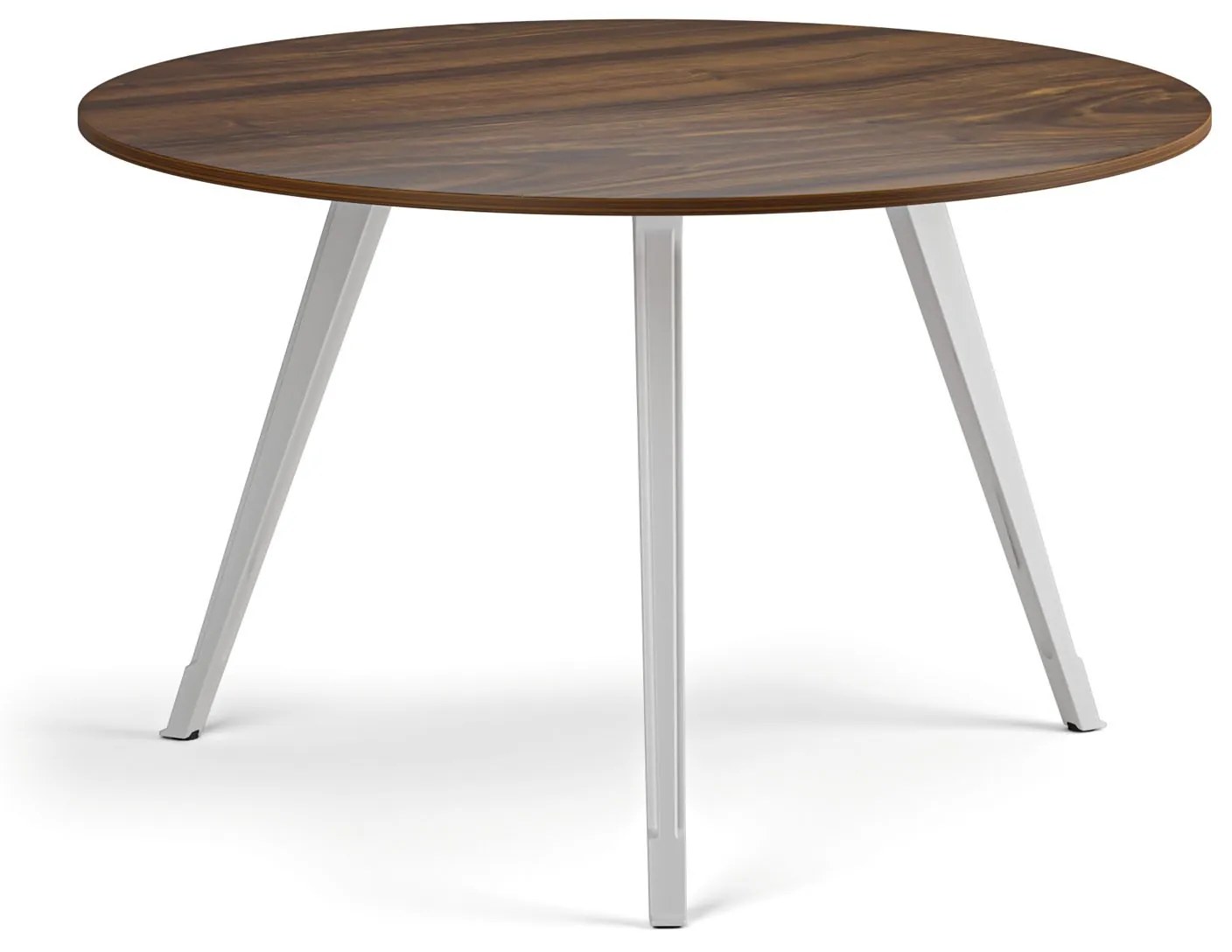 Konferenčný stôl PRIMO ZEN, priemer 120 cm, biela podnož, orech